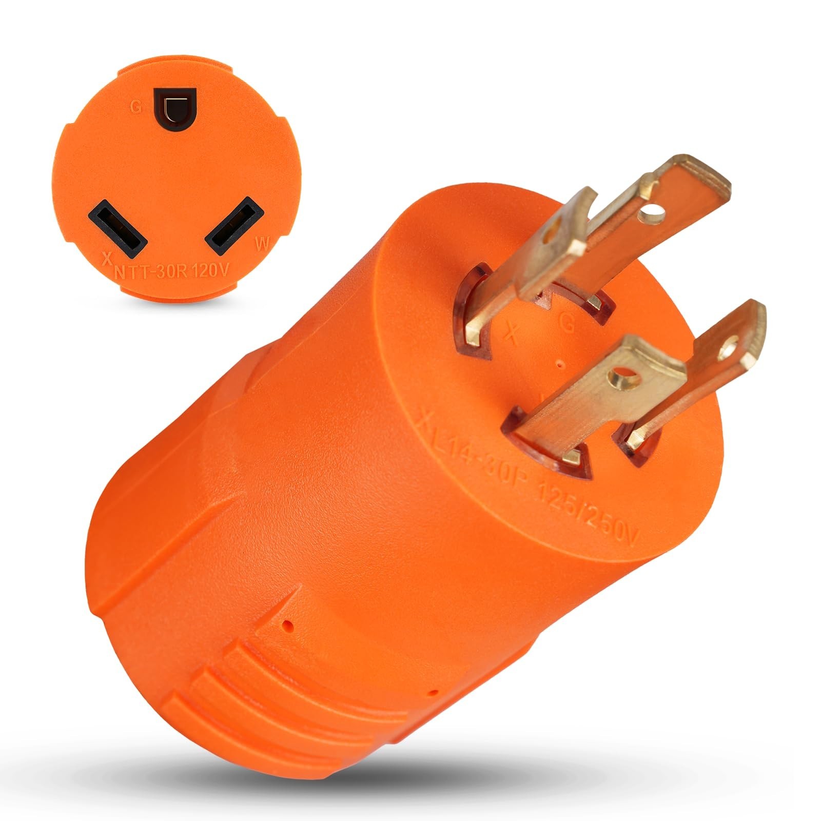 30A RV Generator Adapter, NEMA L14-30P to TT-30R, 3750W | ETL Listed with 4-P…