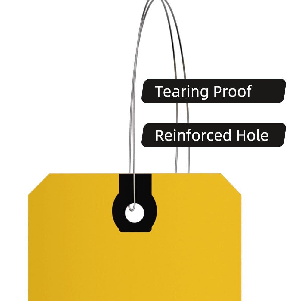 INNOVART Yellow Shipping Tags 5 1/4″ x 2 5/8″ Double Wired Paper Tags 1000 Pack