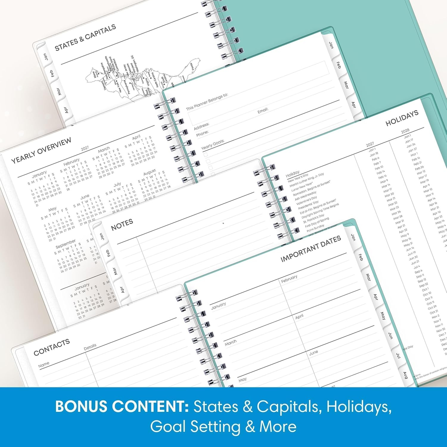 2027 Weekly and Monthly Planner Calendar, January 2027 – December 2027, 5″ X 8″,