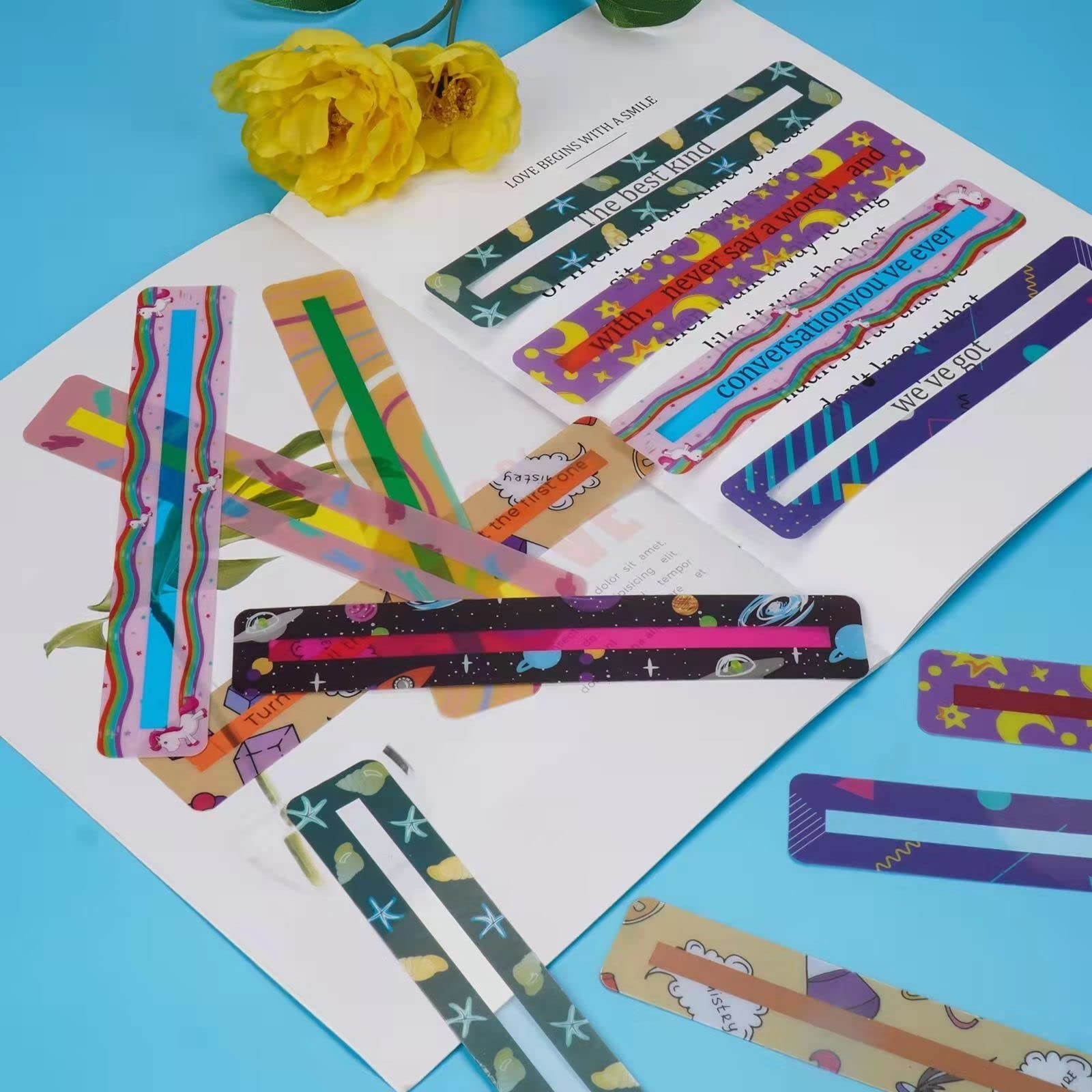 32 Pieces Guided Reading Highlight Colored Overlays Cute Kids Bookmarks Help …