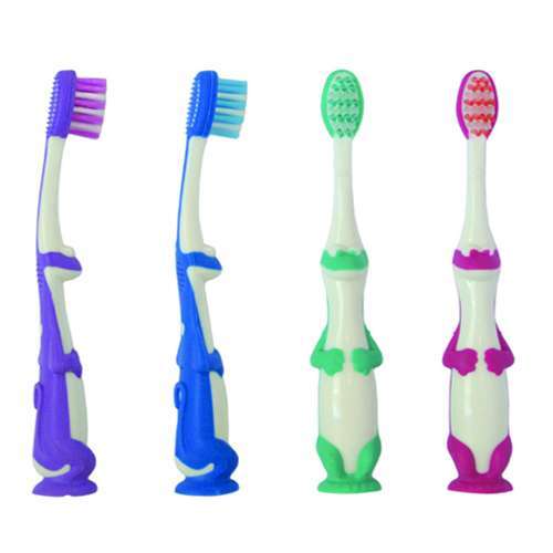Oraline Kids Dinosaur Toothbrush, 26 Tuft X-Soft, Suction Cup, 4