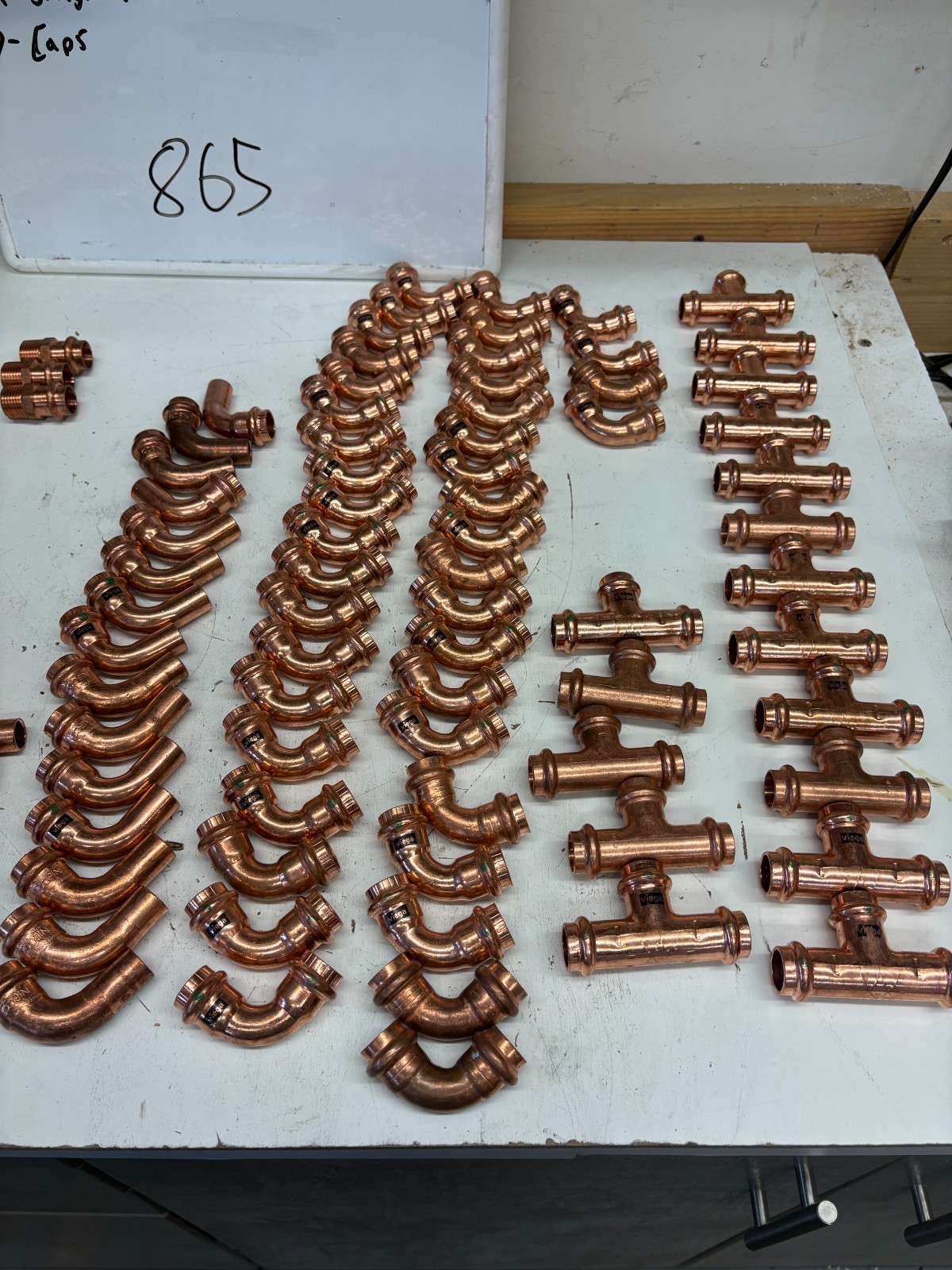 149 Piece LOT 1/2” Viega Propress Pro Press Tees 90 45 Coupling Cap Reducer MPT