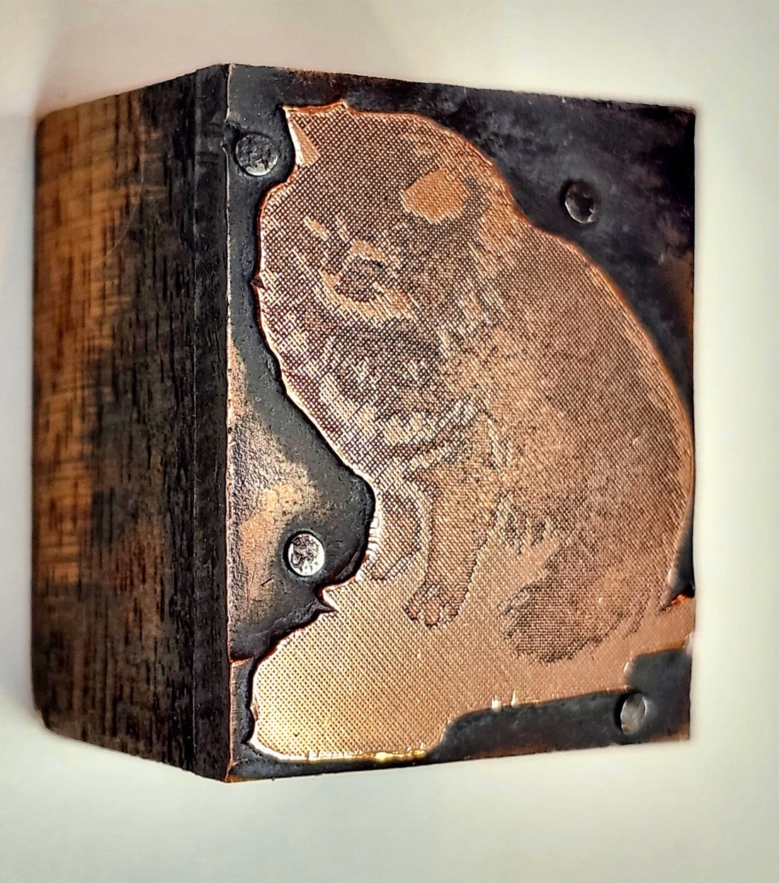 Letterpress Printing Block Cat Copper 1.25″ x 1 1/8″