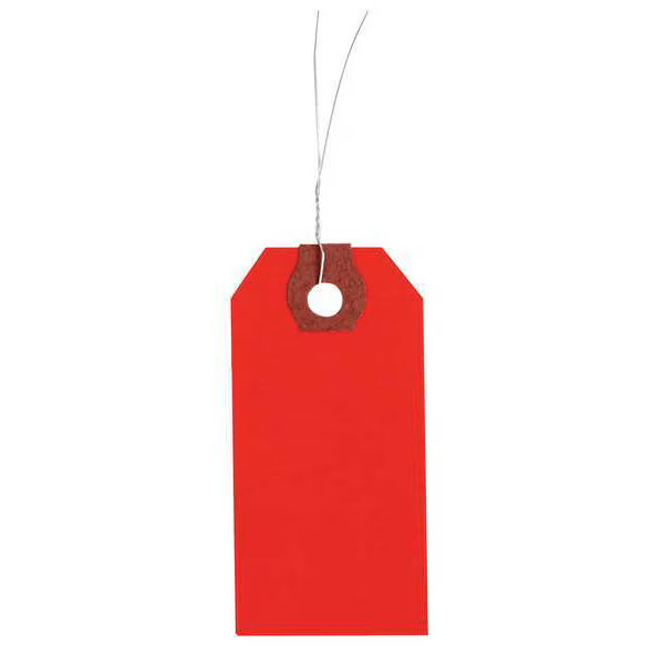 Manufacturer Varies 2-5/8″ x 5-1/4″ Red Paper Wire Tag, Pk1000 1GYR7