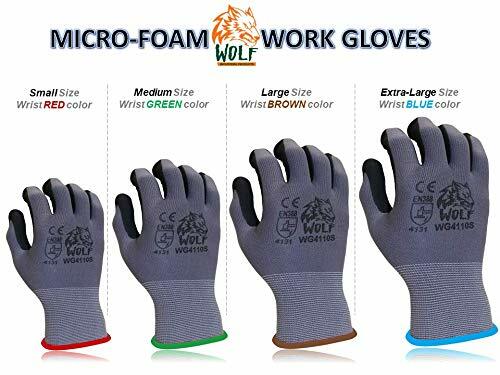 Wolf Work Gloves 13-gauge Ultra-Thin Nitrile Coated Palm Grip MultiPurpose 12Prs