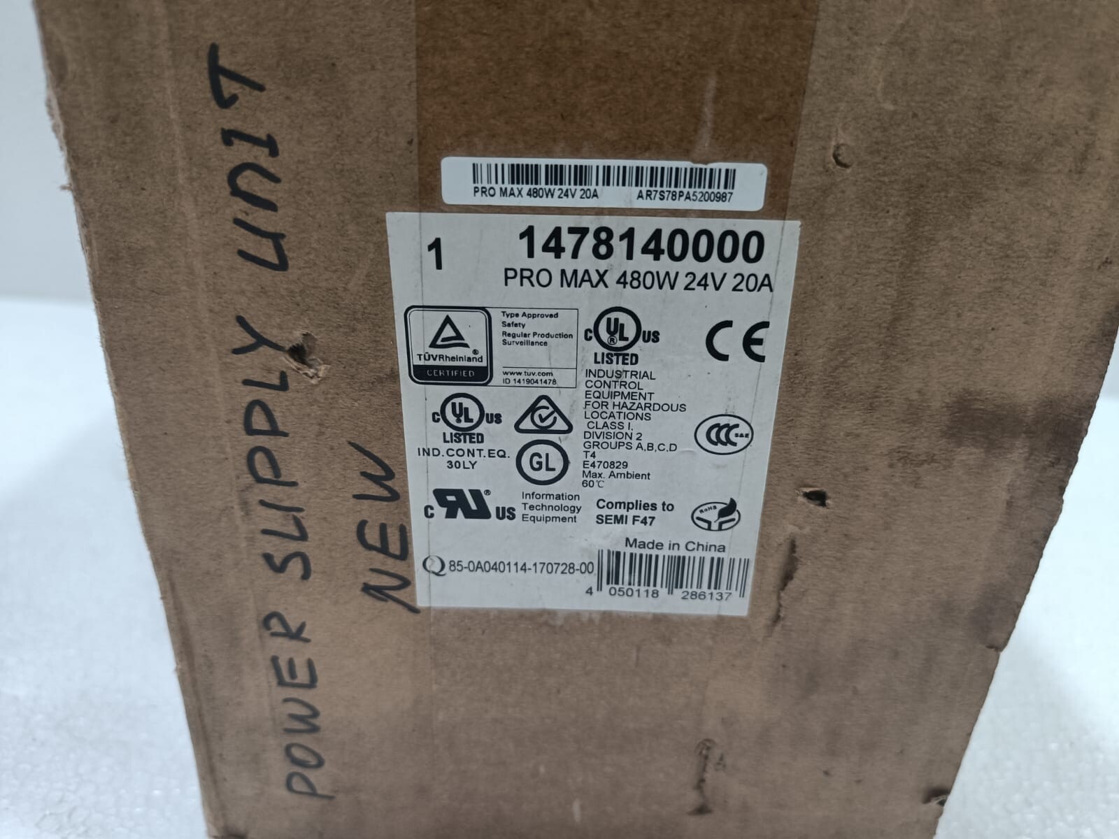 1478140000 24V 480W 20A Weidmuller MAX PRO Power Supply NEW New power 1pcs