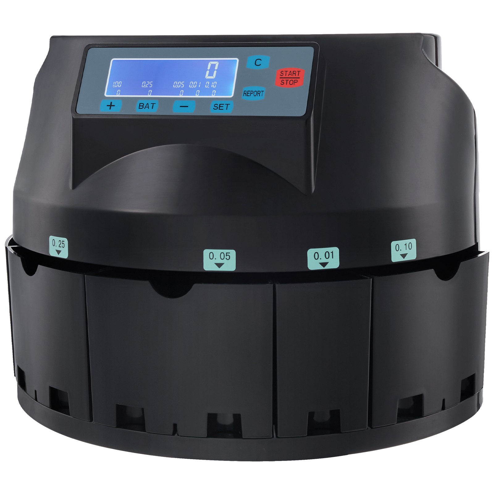 VEVOR USD Coin Sorter Coin Counter Wrapper and Roller 300 Coins/min LCD Display