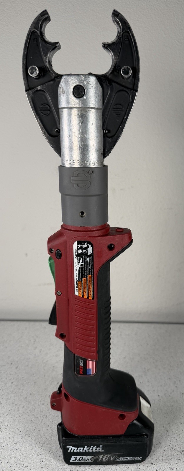 Burndy PATMD68LW, Patriot 6-Ton In-Line O/D3 Crimper, 120V, 3.0Ah