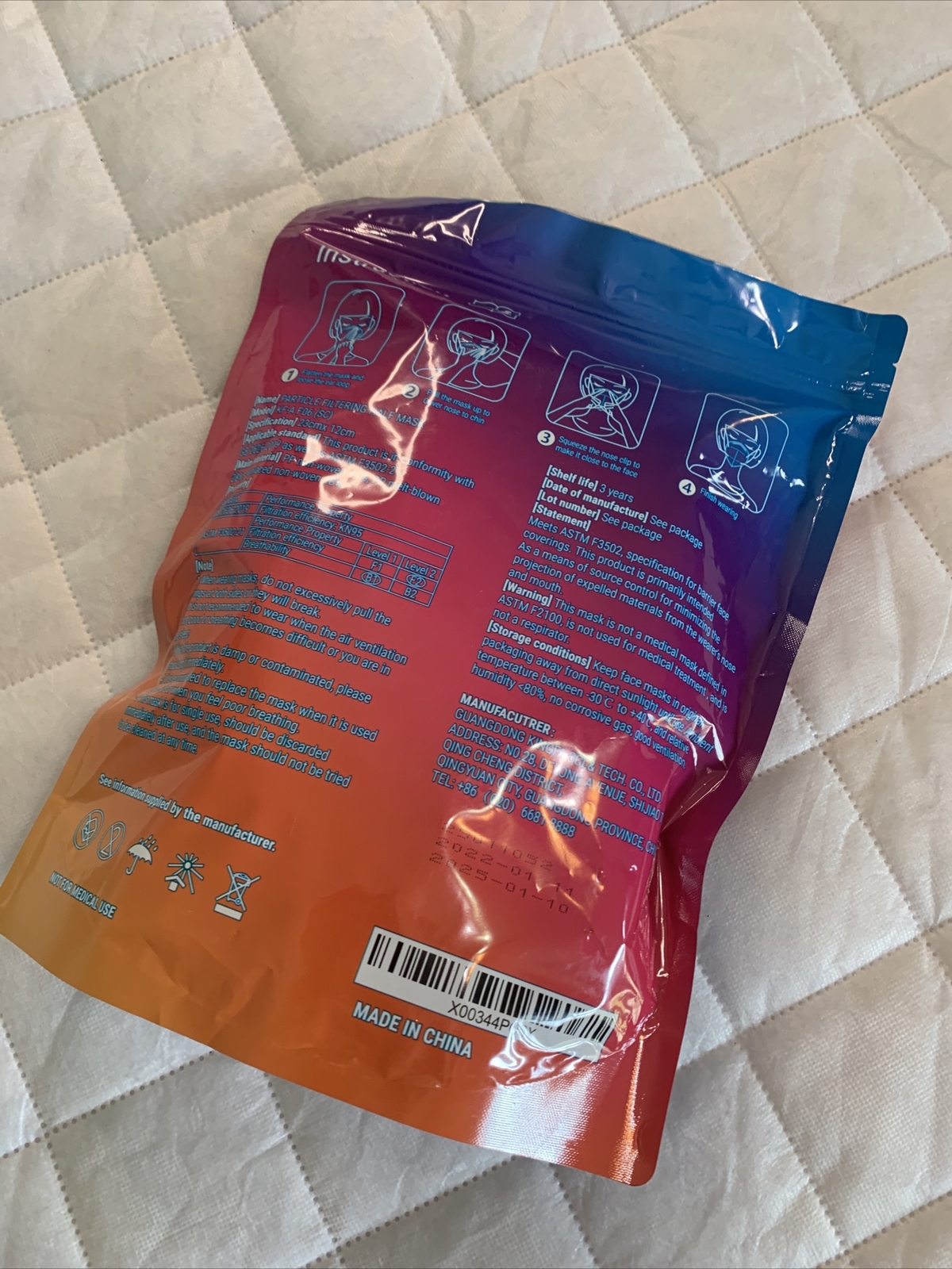 White KN95 GB2626-2019 Standard Protective Face Mask 30 Per Bag – Rasav 😷 New