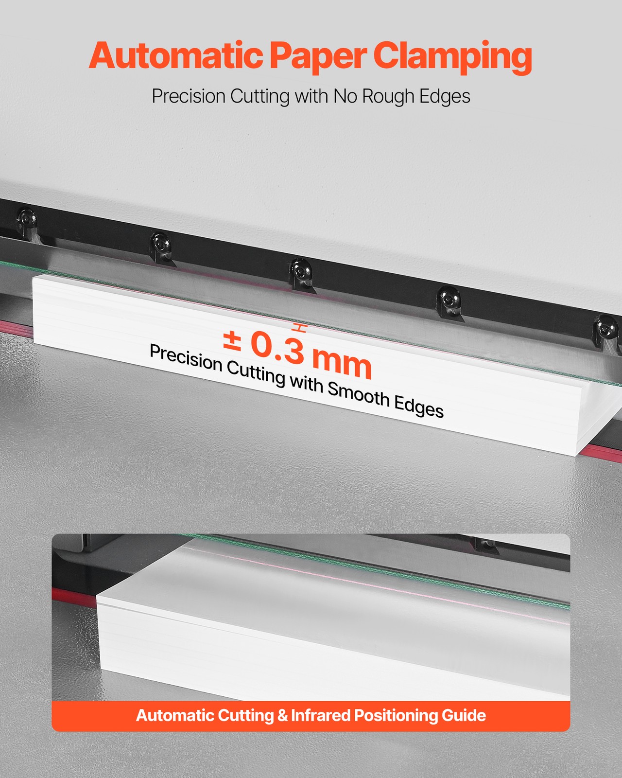 VEVOR Electric Paper Cutter 17.72 in Cutting Width 1.57 in Cutting Thickness