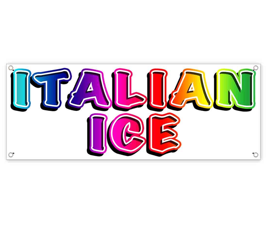 ITALIAN ICE RAINBOW CLEARANCE BANNER Advertising Vinyl Flag Sign INV
