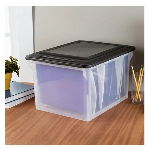 Sterilite Plastic Letter-Size File Box, Clear New