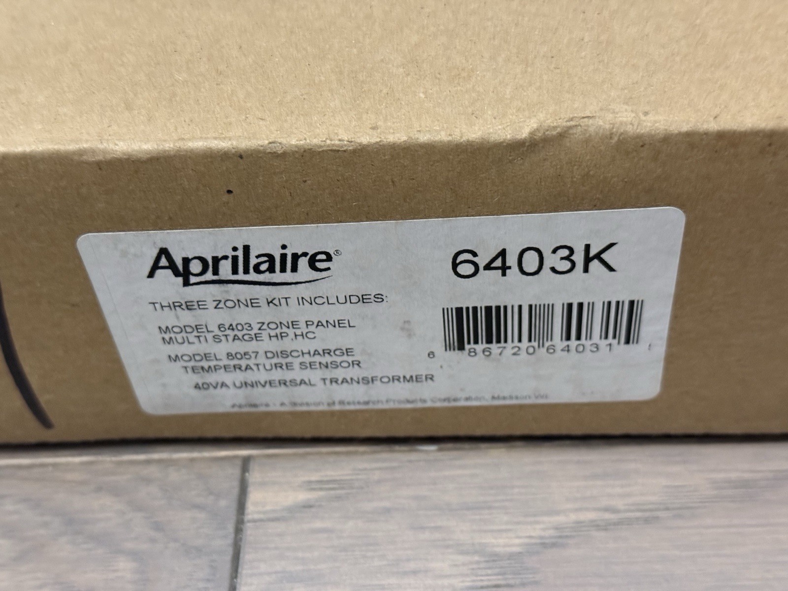 Aprilaire 6403K M-Stage 3-Zone Control Panel Kit DAT Sensor 24V 40VA Transformer