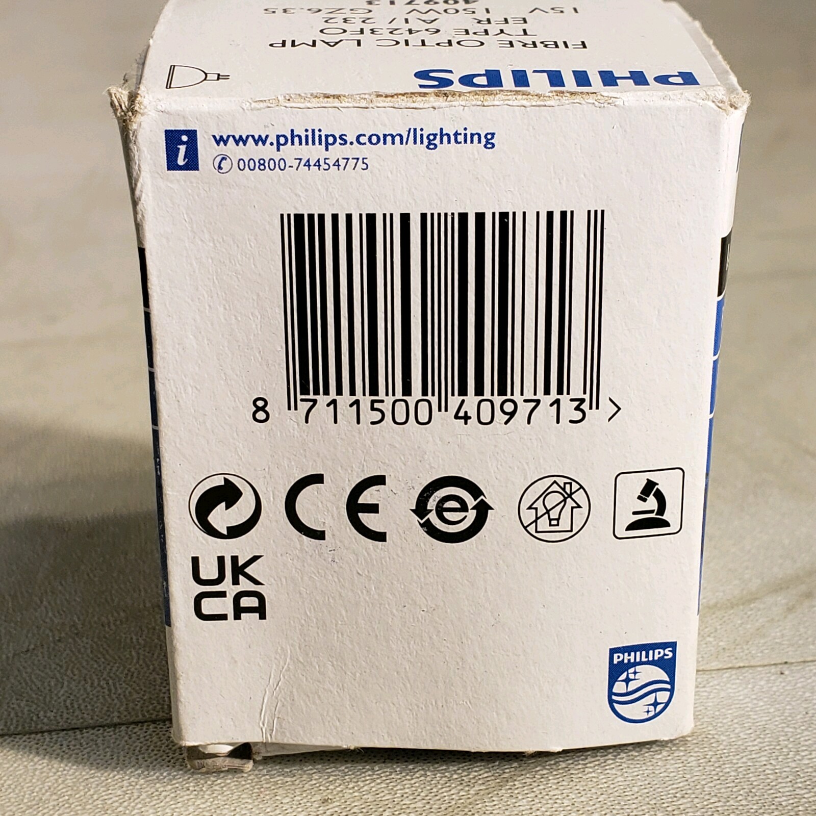 Philips 409713 Low Voltage Halogen Lamp, Fiber Optic Lamp Type 6423FO, 15V 150W