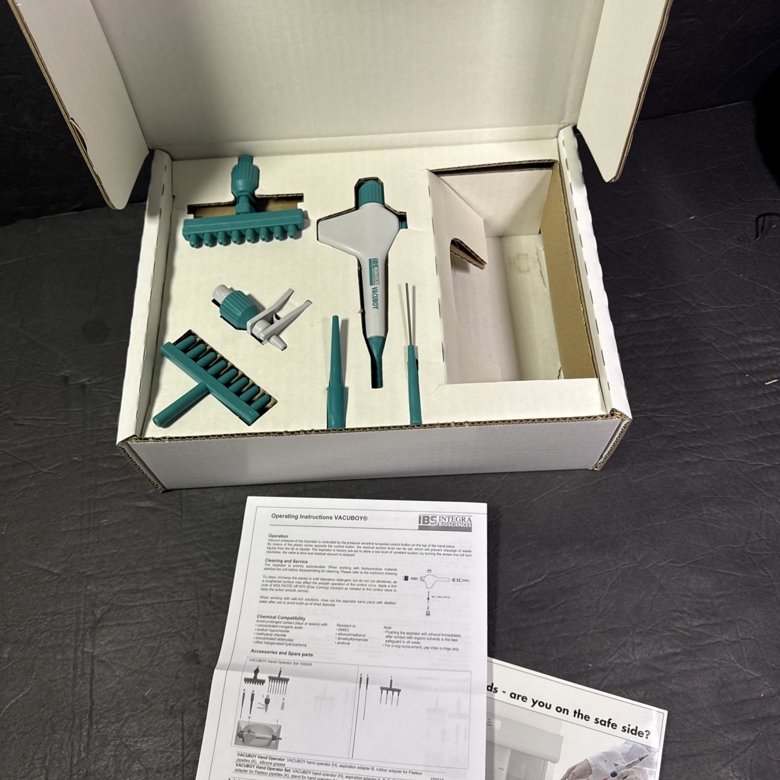INTEGRA VACUBOY Hand Operator Set, Physical Laboratory, MPN 155500 Missing Stand