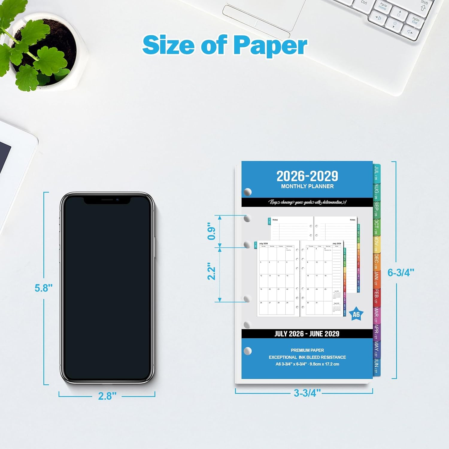 2026-2029 Monthly Planner Refills: 36 Months A6 Planner Inserts for 6-Ring Binde