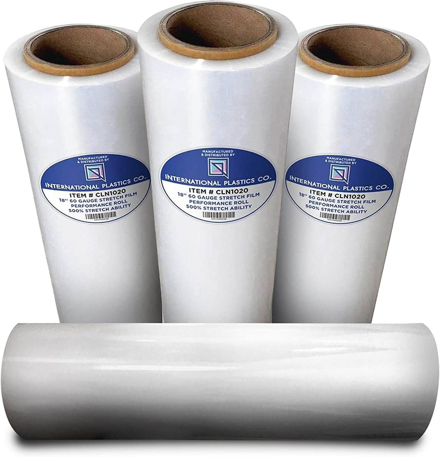 18″ Stretch Film / Wrap 1200 feet 500% Stretch Heavy Duty Clear Cling 4 ROLLS