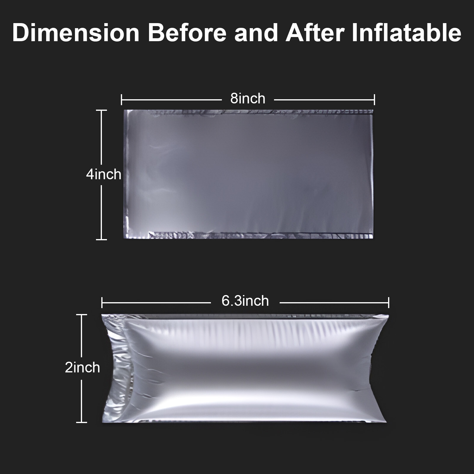 170 Count 4×8″ Prefilled Air Pillows 20 Gallon Void Fill Packing Bubble Cushion