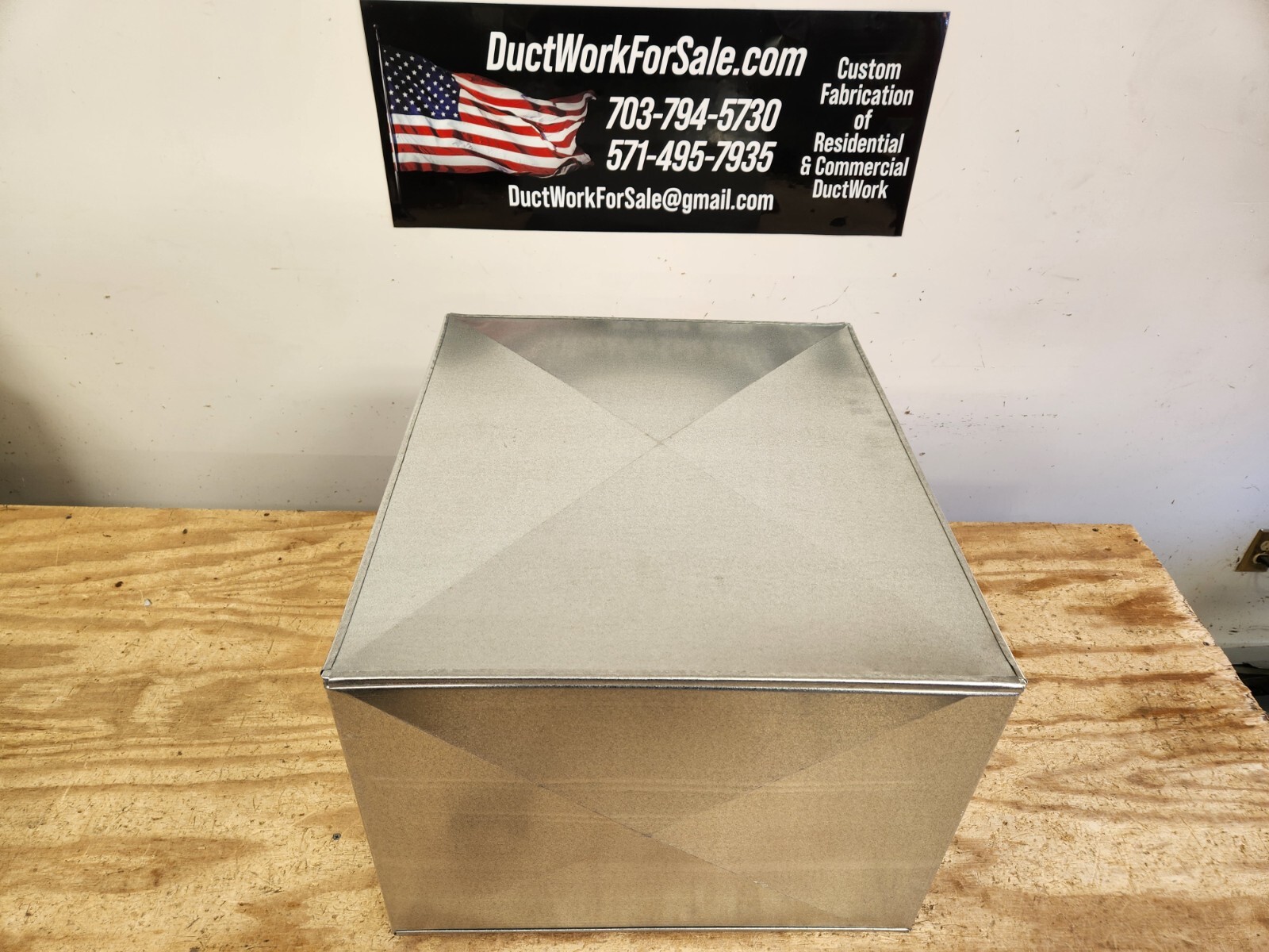 17.5″ x 21″x 16″ solid 22 gauge metal furnace stand return air box duct hvac