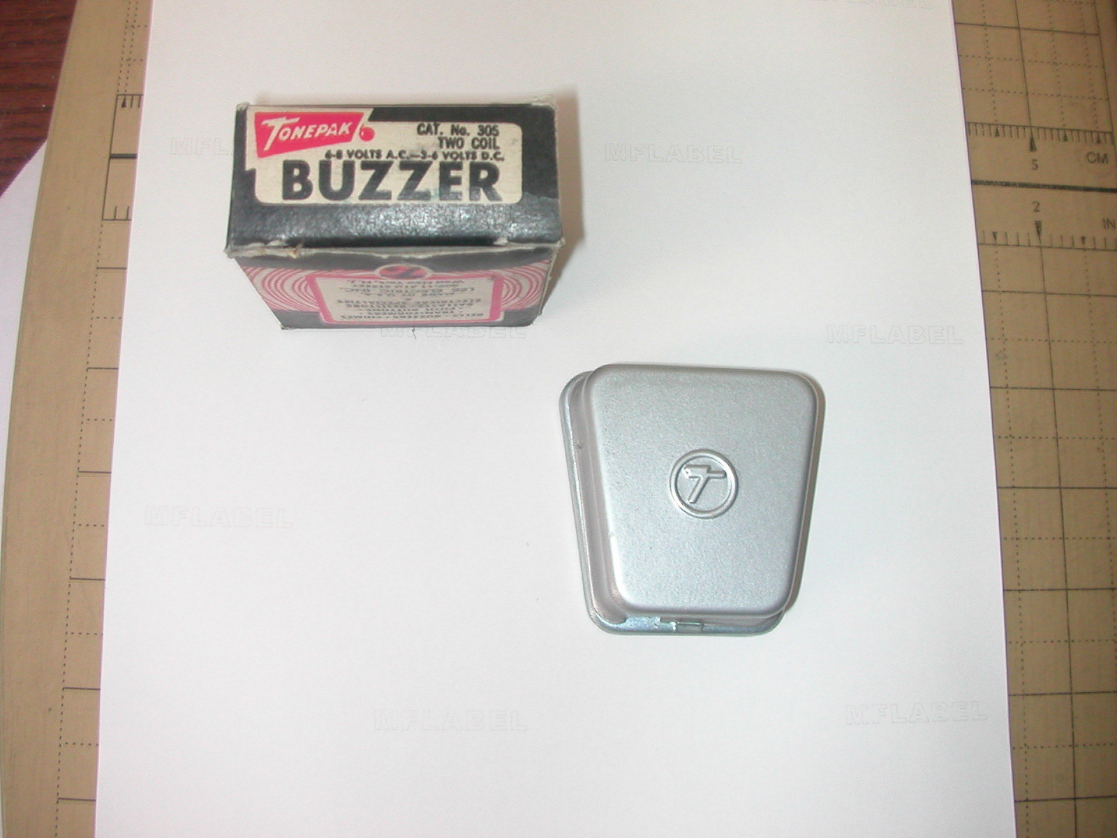 TONEPAK 305 2 COIL 6 VOLT AC/DC BUZZER ELECTRICAL SIGNALING DEVICE