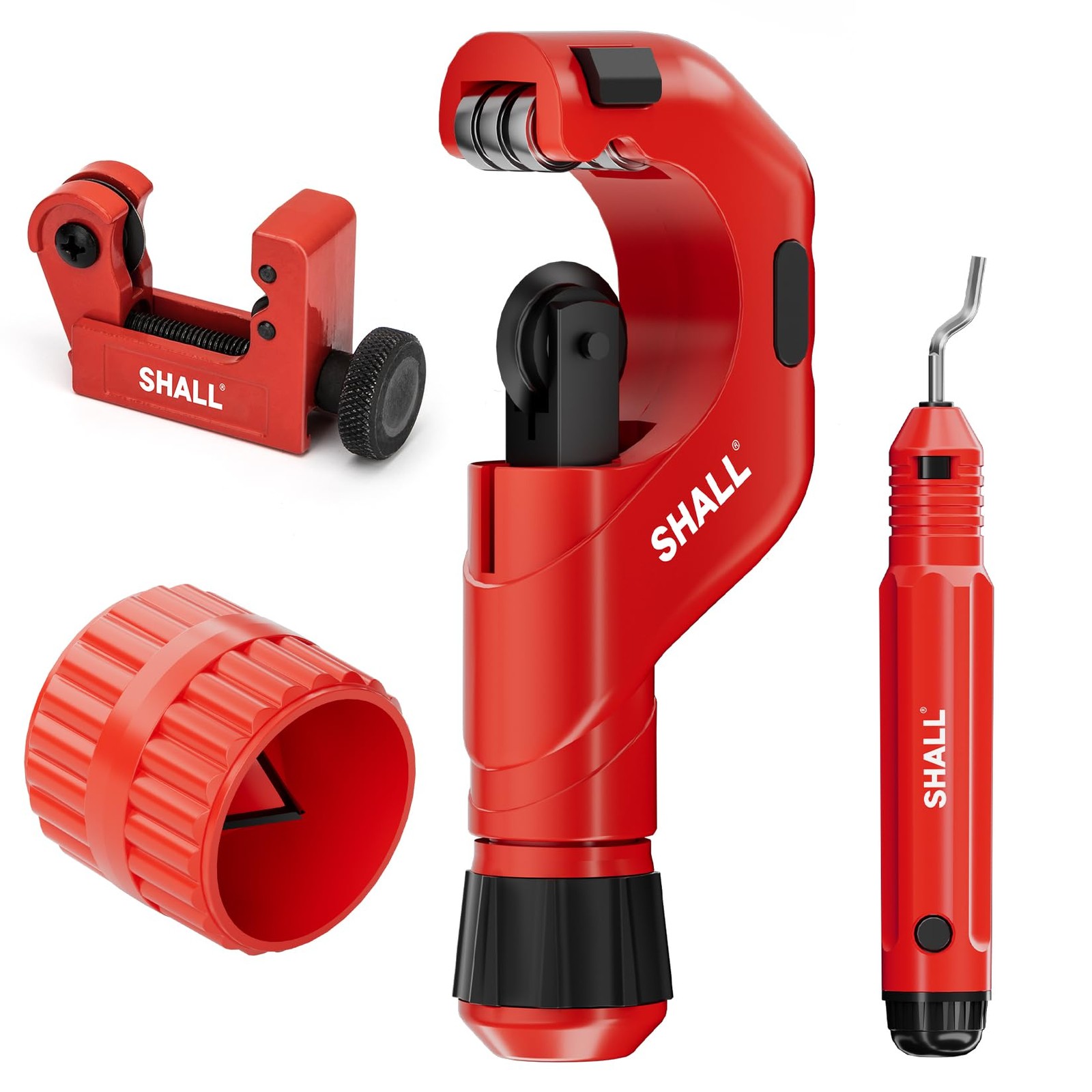 SHALL 4-Piece Tubing Cutter Set, 1/4’’ to 2’’OD Heavy Duty Copper Pipe Cutter…
