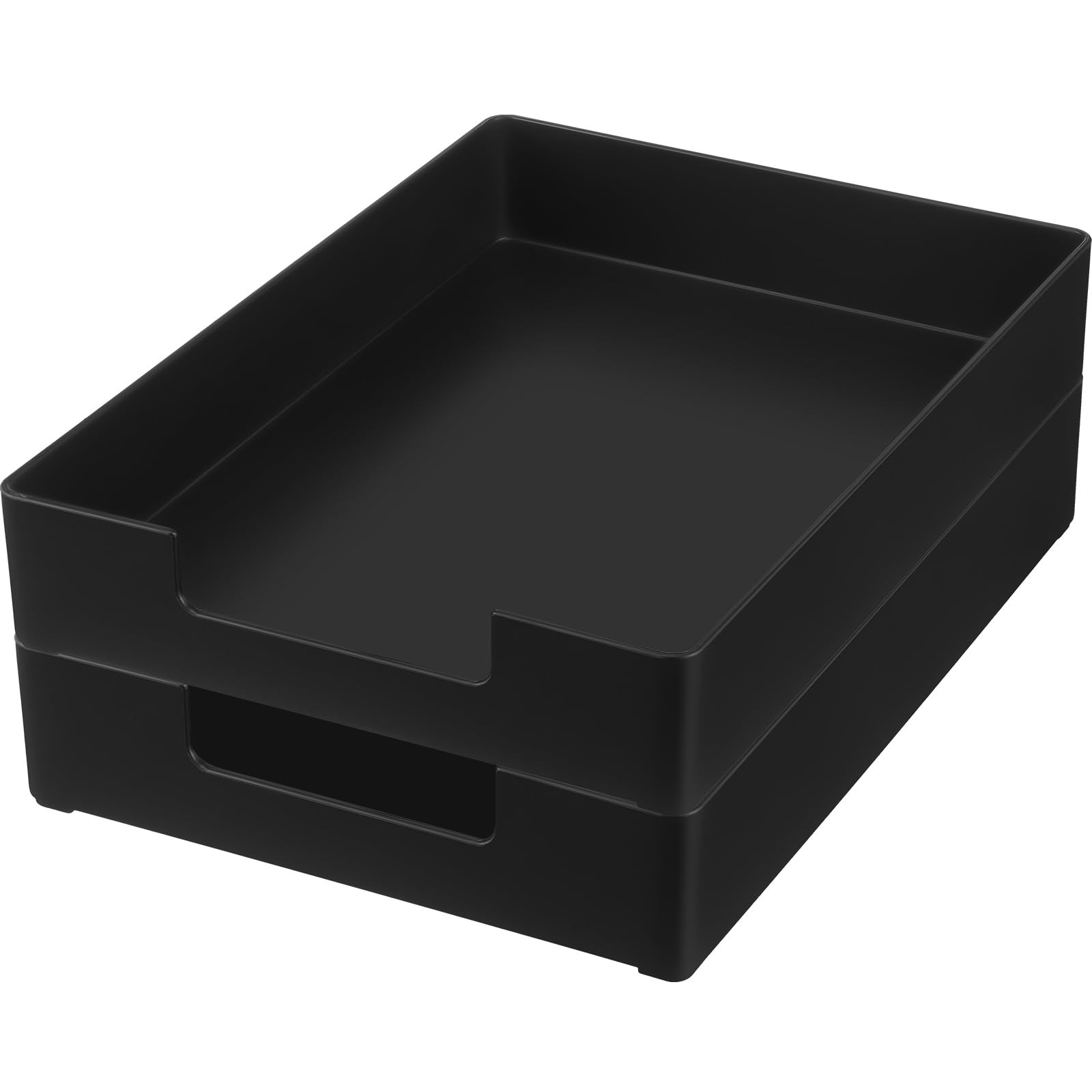 Cinnvoice 2 Pcs Letter-Size Desk Tray, 12.99 x 9.65 x 2.28 inches, Black