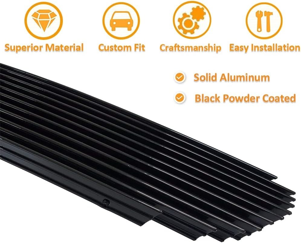 2003 Ford150 Lightning Front Bumper Billet Grille Black Powder Coated Finish