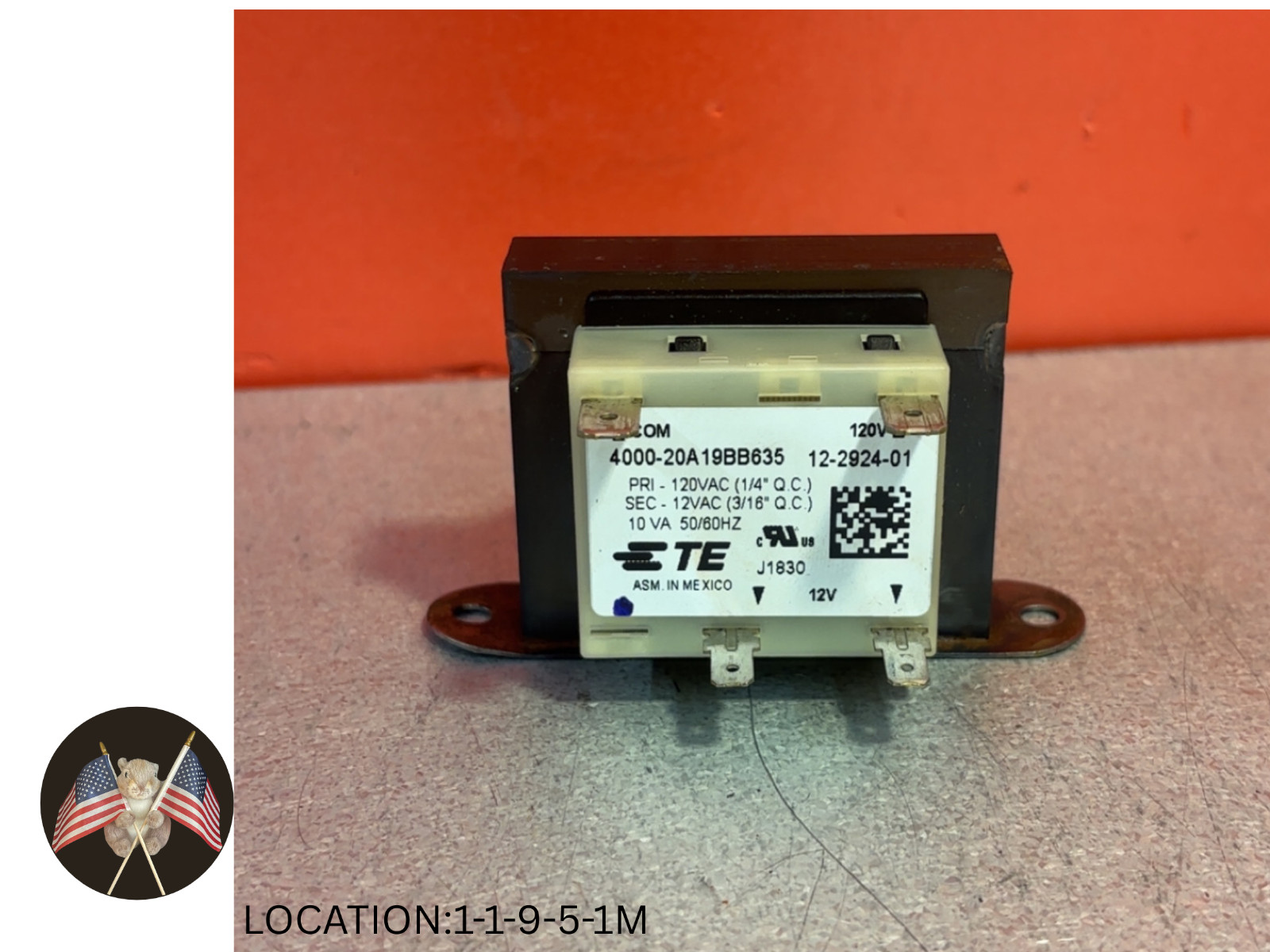 4000-20A19BB635 Scotsman Transformer 120V 50/60HZ PRI 120V AC. SEC 12V AC