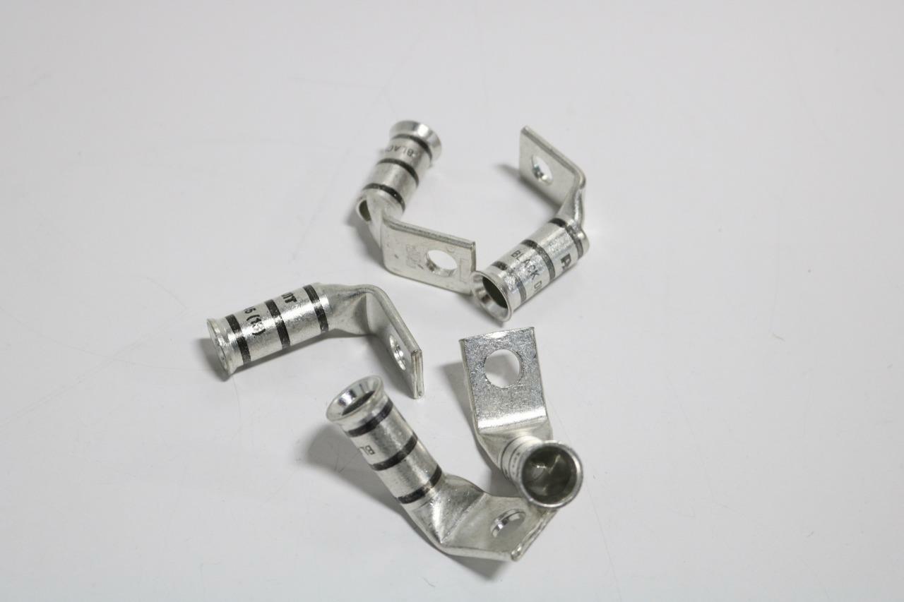 Panduit LCAF1/0-38F-X Lot of 5 1/0 Copper Lugs, Bent 90 Degrees, 3/8″ Stud