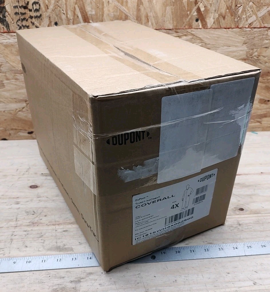 NEW CASE of 25 SIZE 4X DuPont Tyvek Suit IsoClean IC181SWH4X002500 Prepper suit