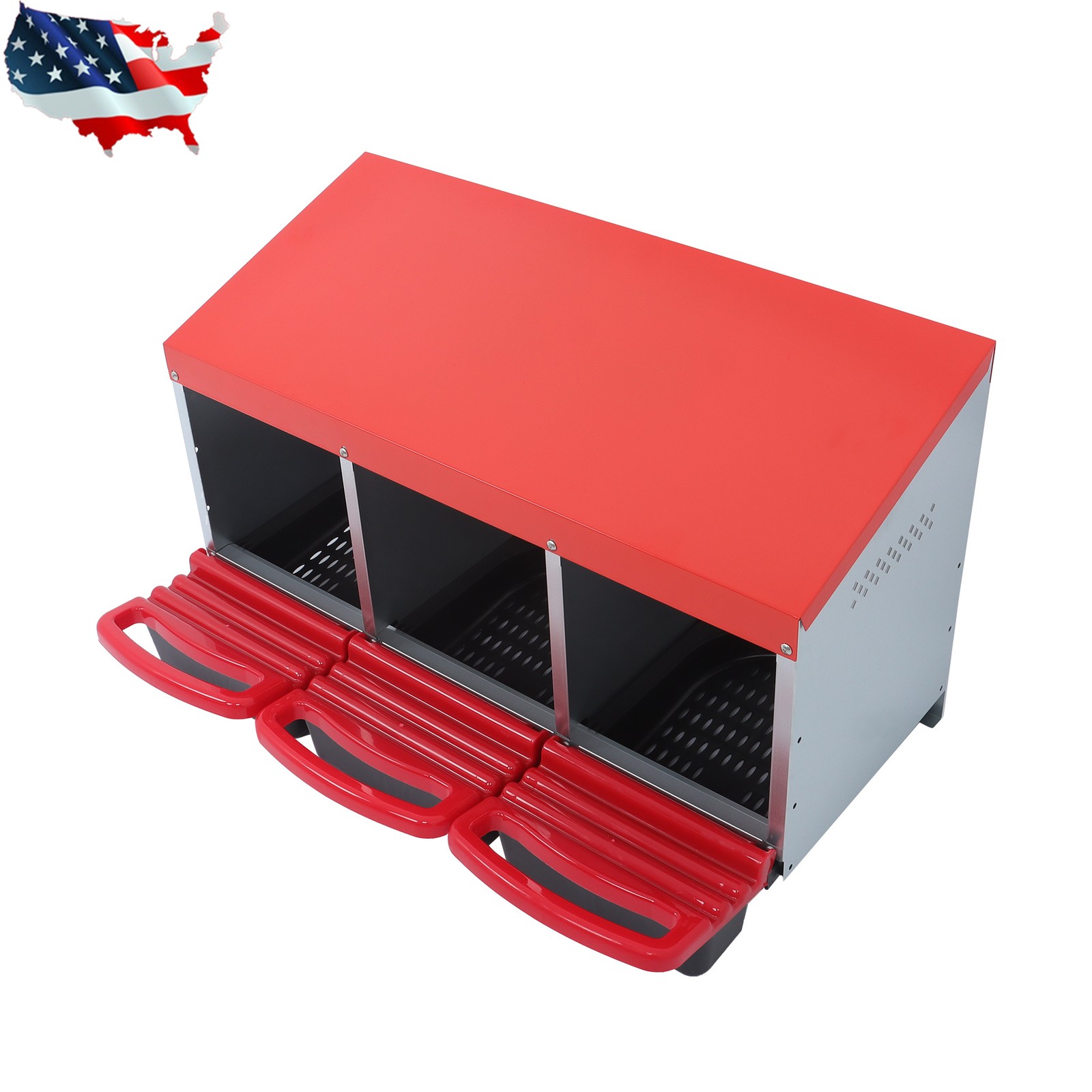 Metal Chicken Nesting Boxes Laying Eggs Chicken Coop Hen Nest Box 3 Hole