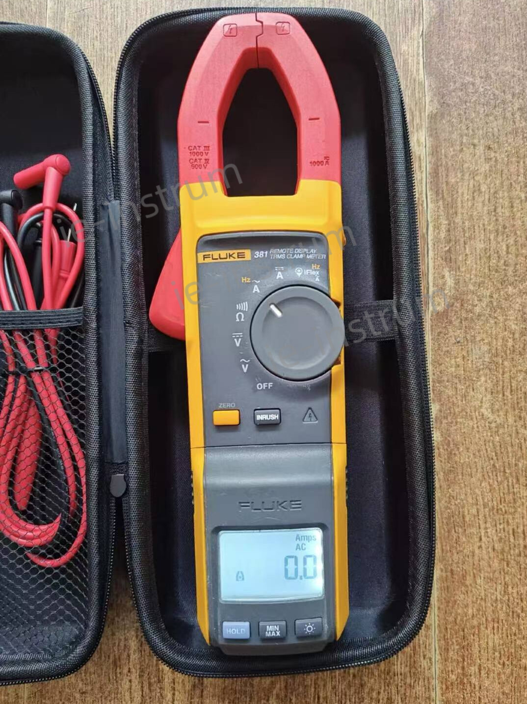 Fluke 381 Remote Display TRMS AC/DC Clamp Meter Multimeter w/ Probe Leads/