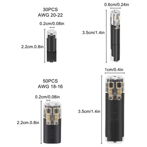 80X Quick Wire Connectors No Strip No Tape Reusable Clamp Terminal for LED Strip