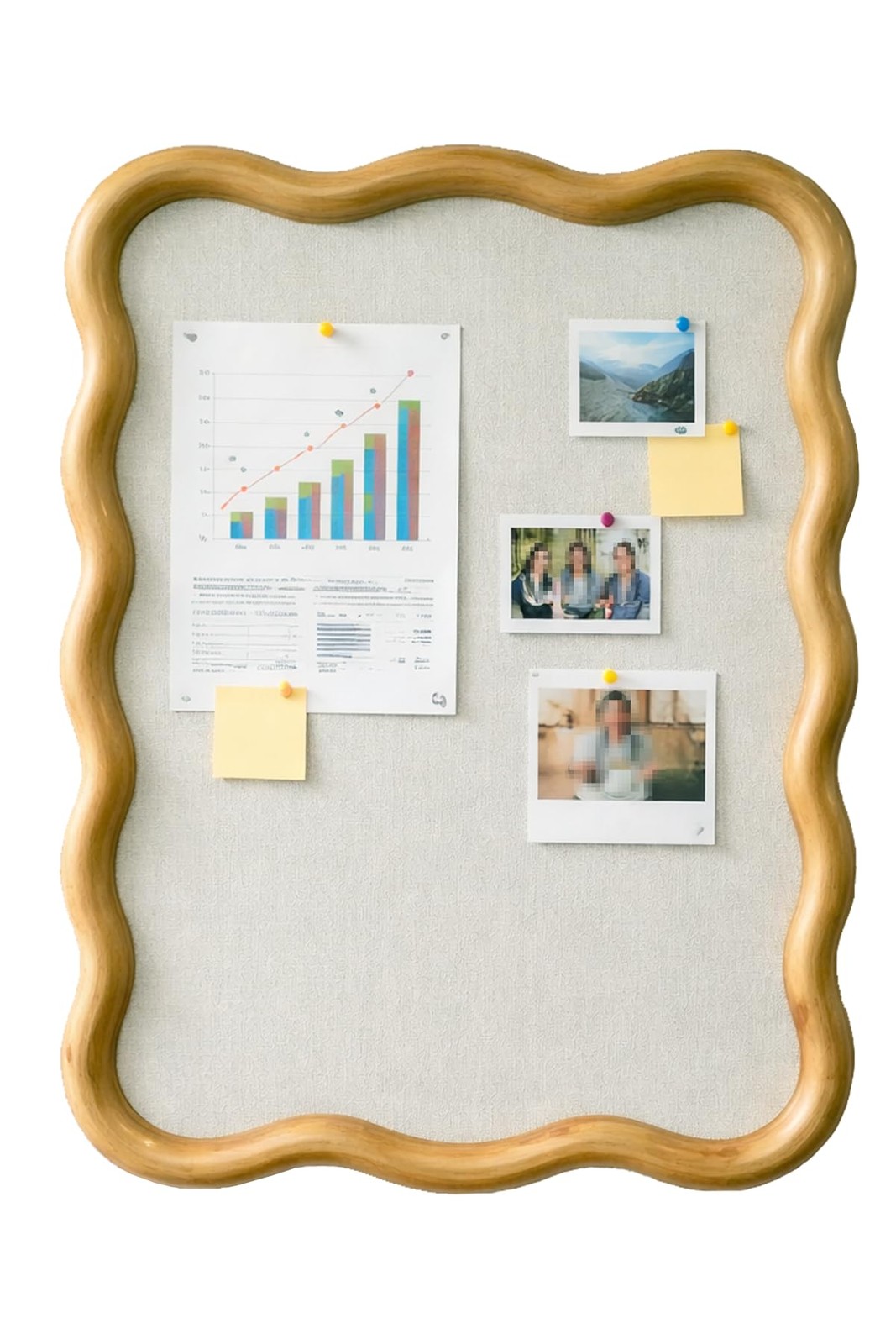 YINGXUN Wavy Linen Cork Memo Board 17.7″ x 23.6″
