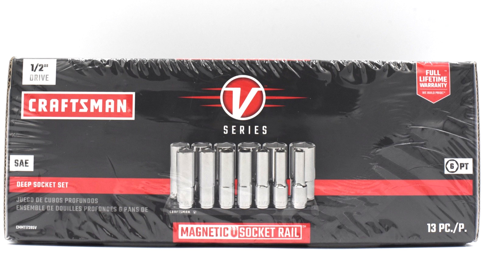 Craftsman CMMT17395V V Series 1/2in Drive 13pc SAE Deep Socket Set