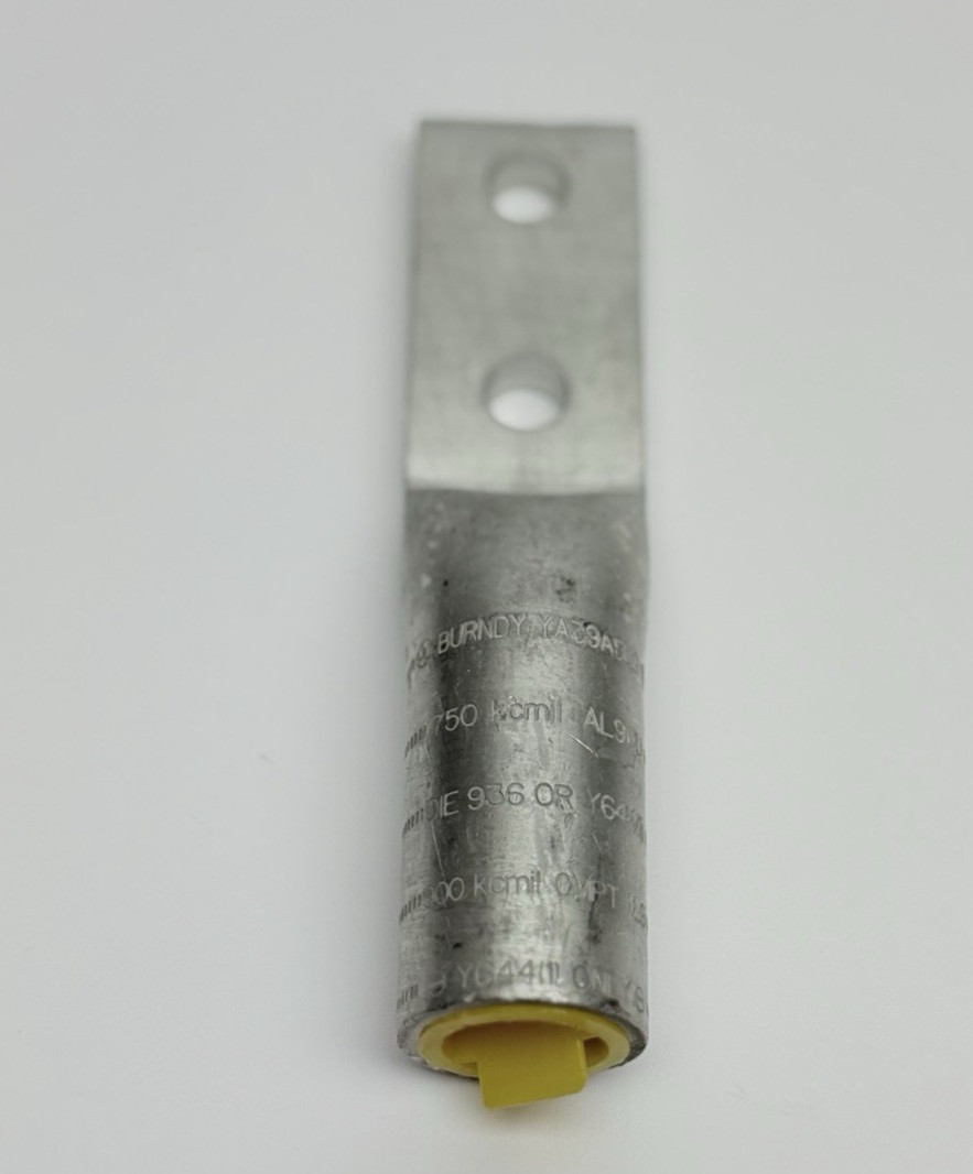 Burndy YA39A5UG, Al Compress, 2-Hole, 1/2″ Stud, 1-3/4″ Spacing, AL9CU, 750kcmil