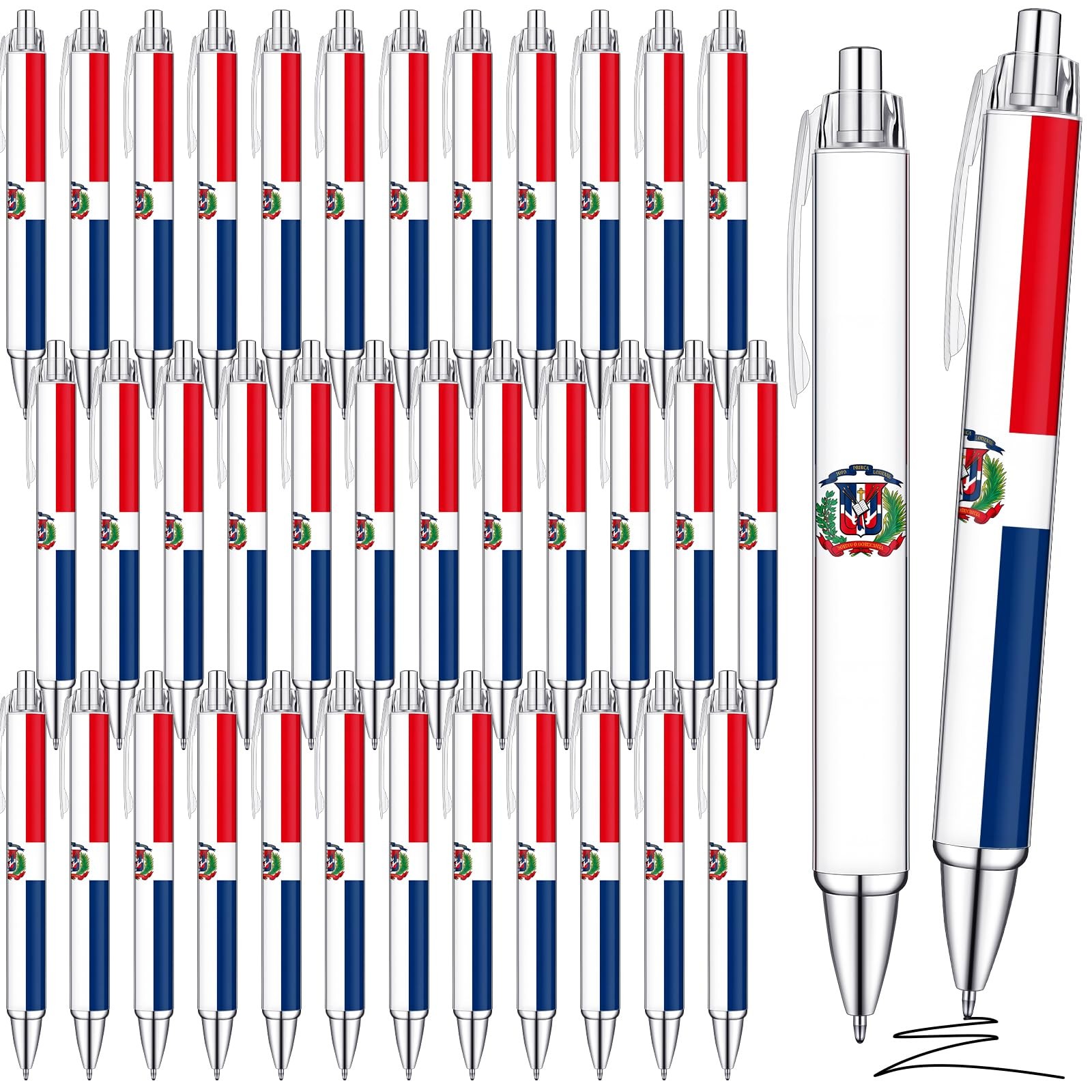 36 Pcs Dominican Republic Flag Ballpoint Pen Funny Retractable Rolling Paper …