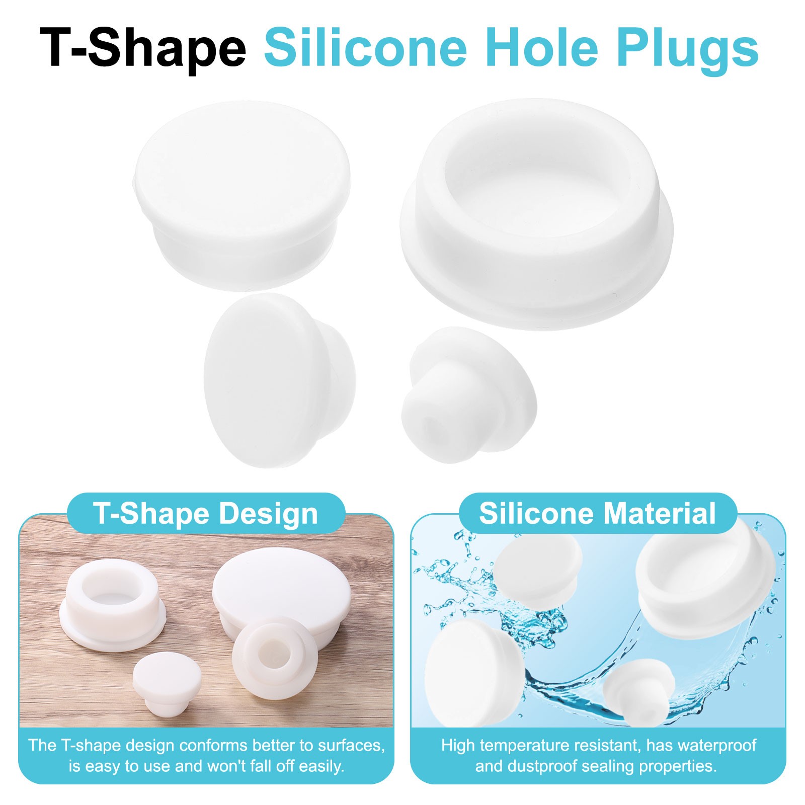 Silicone Hole Plug Round Rubber Stoppers for 90mm/3.54″ Hole White