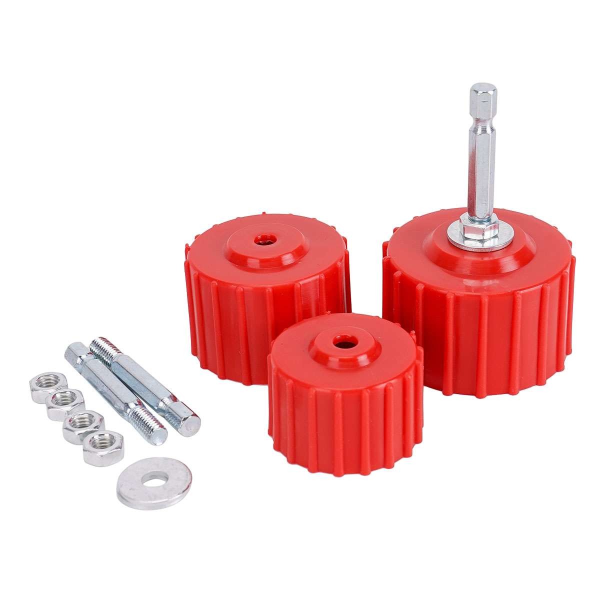 3x Copper Pipe Cleaner Drill Set 1/2″ 3/4″ 1″ Metal Plumbing Tube Brush Kit Tool