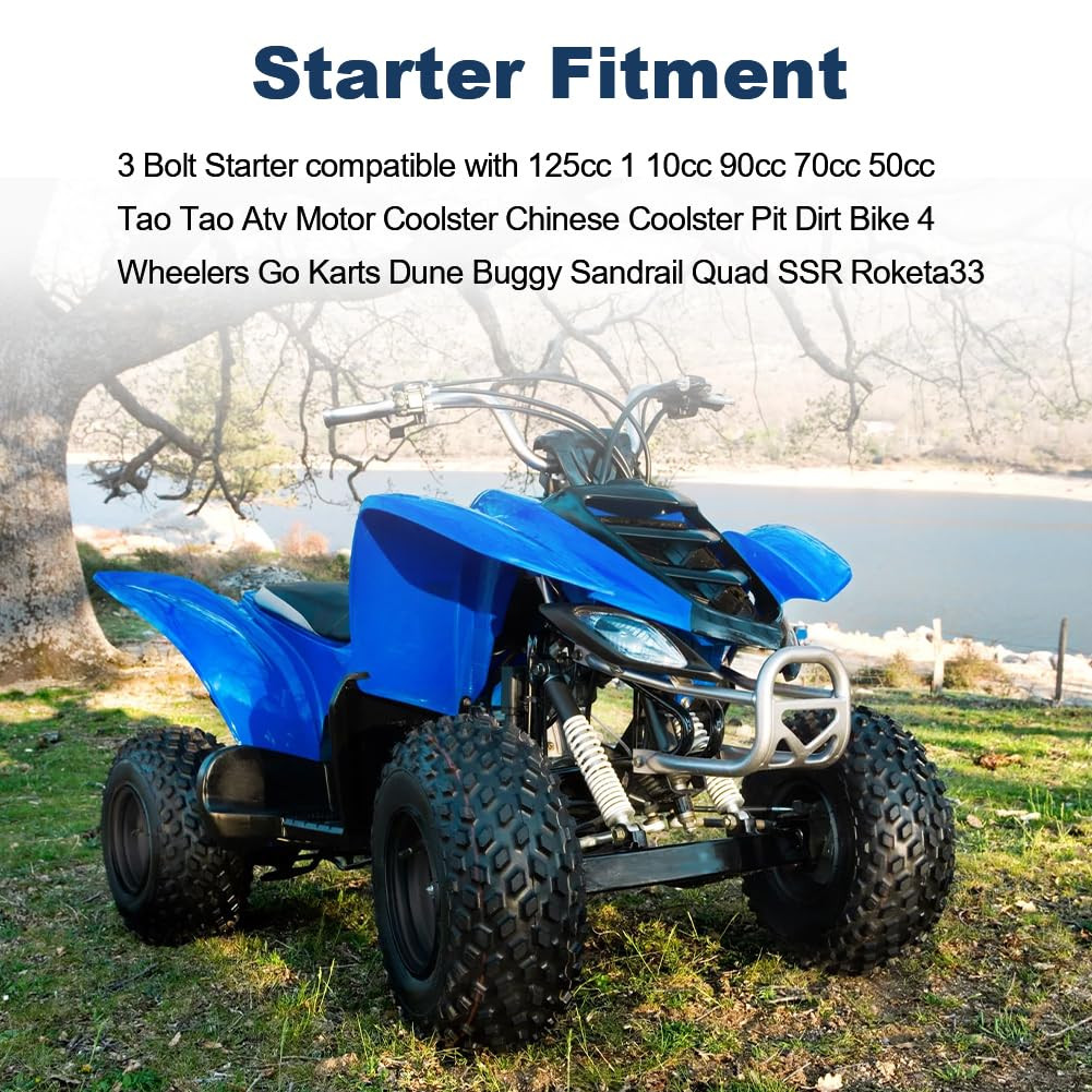 Starter Compatible with Tao Tao 125Cc 110Cc-50Cc with Relay ATV Coolster Motor C