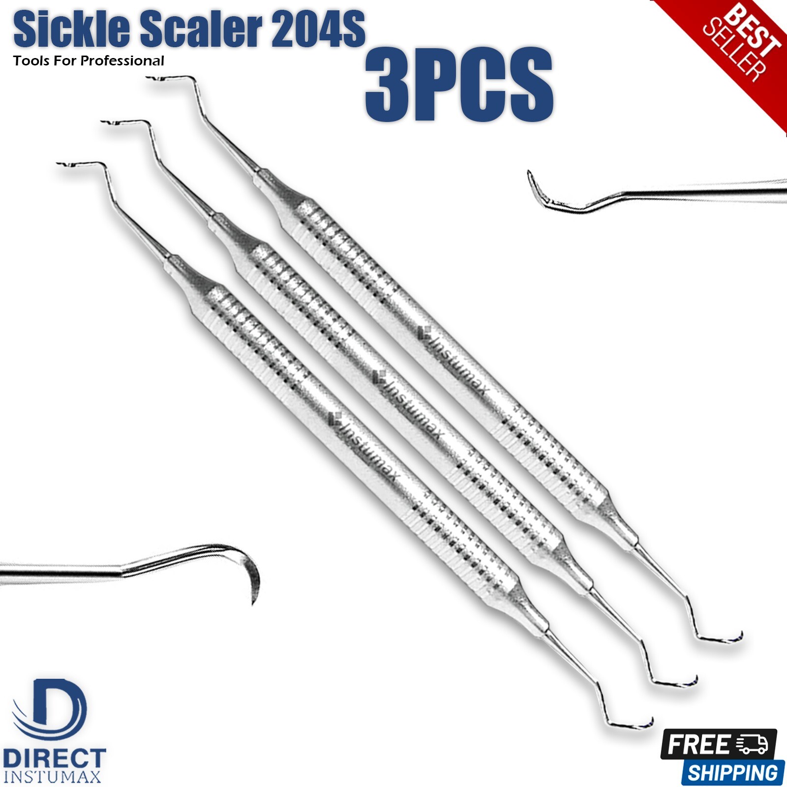 3Pcs 204S Dental Scalers – Save 20% vs Single! – Autoclavable Periodontal Tool