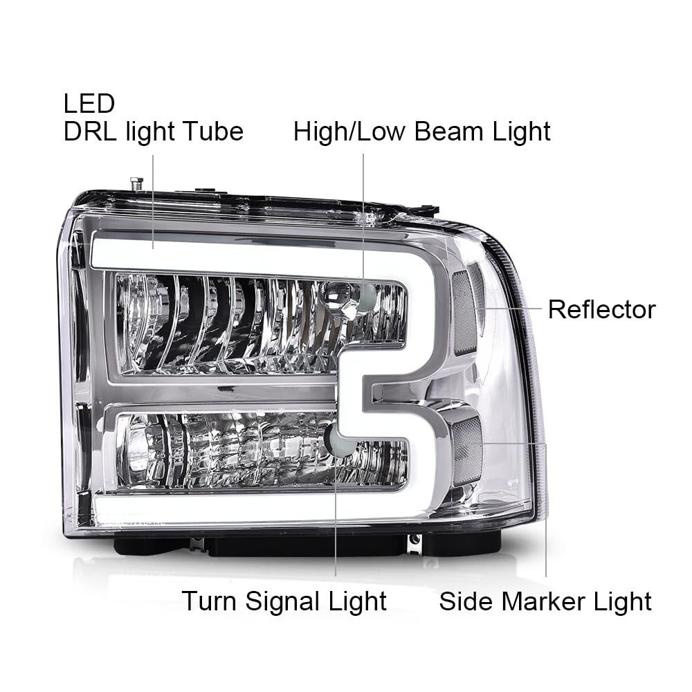 LED Headlights Fit 2005-2007 Ford F250 F350 F450 F550 Super Duty