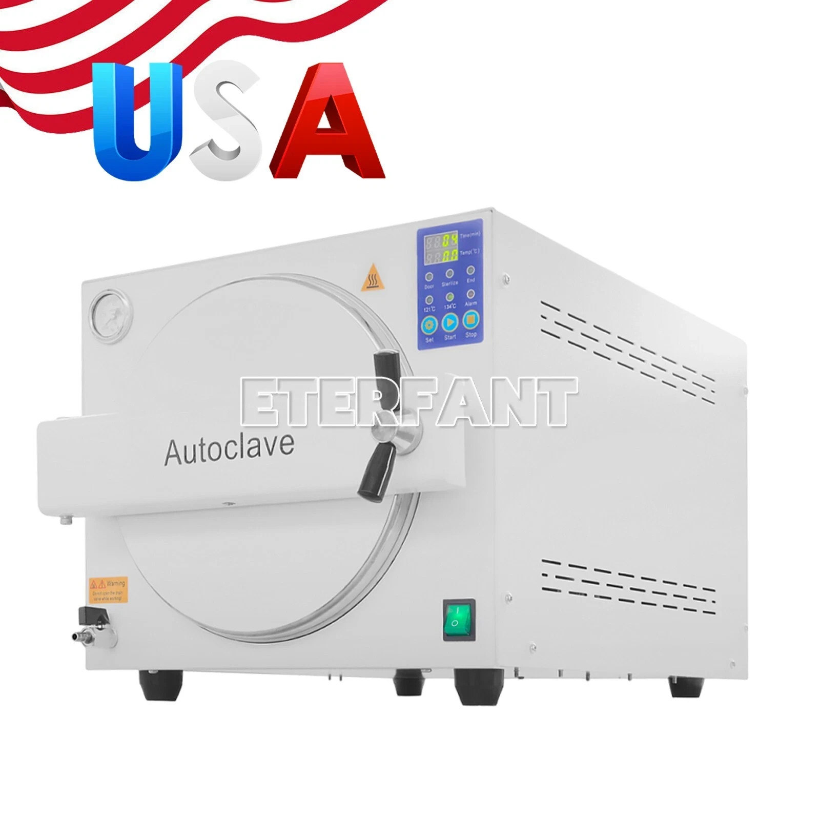 18L Class N Dental Autoclave Steam Sterilizer High Temperature Sterilization US