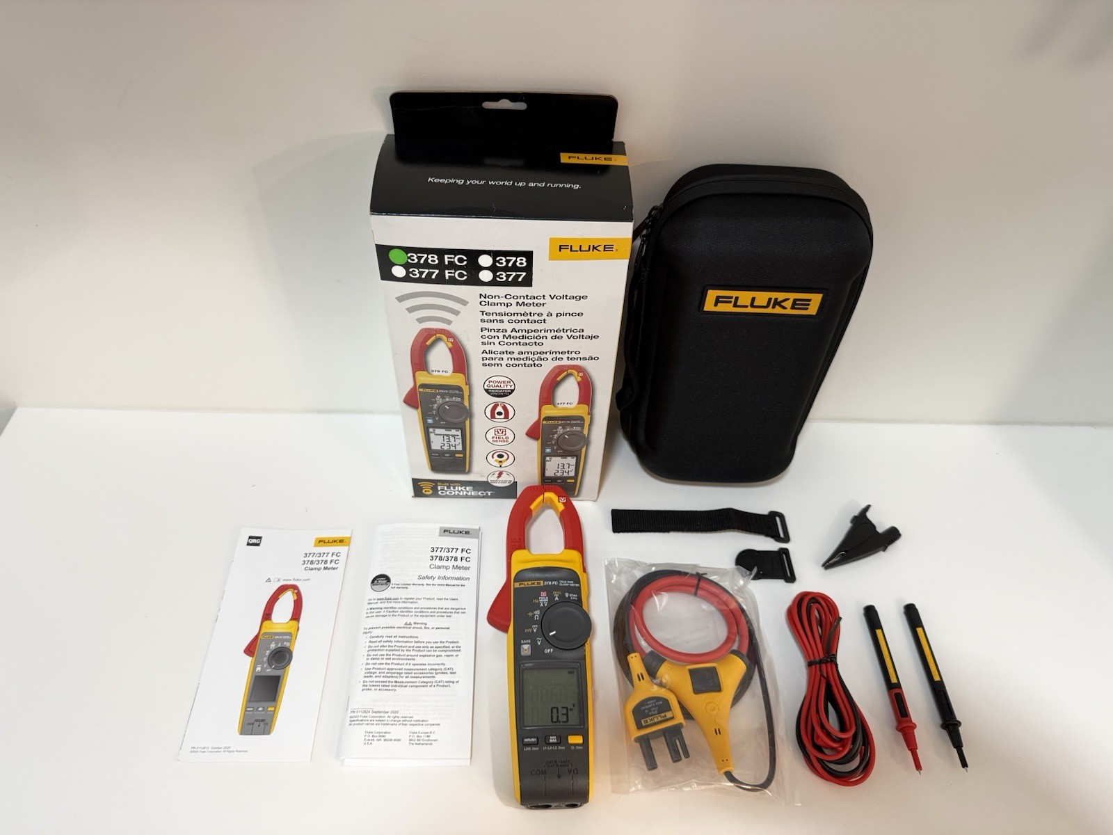 FLUKE 378 FC NON-CONTACR VOLTAGE CLAMP METER (FACTORY SEALED)CALIBRATED/*L