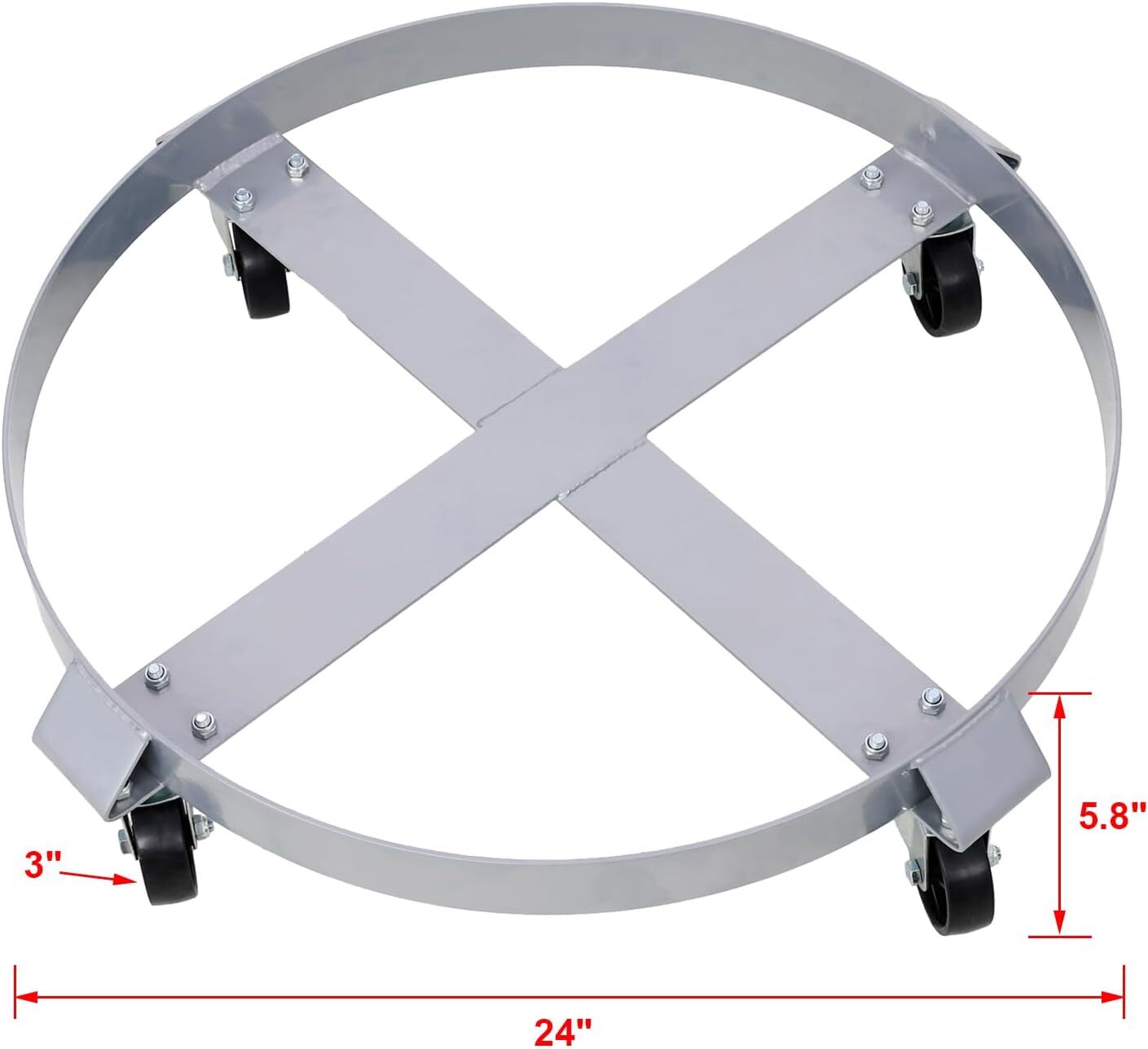 1/2/4 PCS 55 Gallon Drum Dolly Heavy Duty Barrel Cart 1000lbs Rolling Drum Caddy