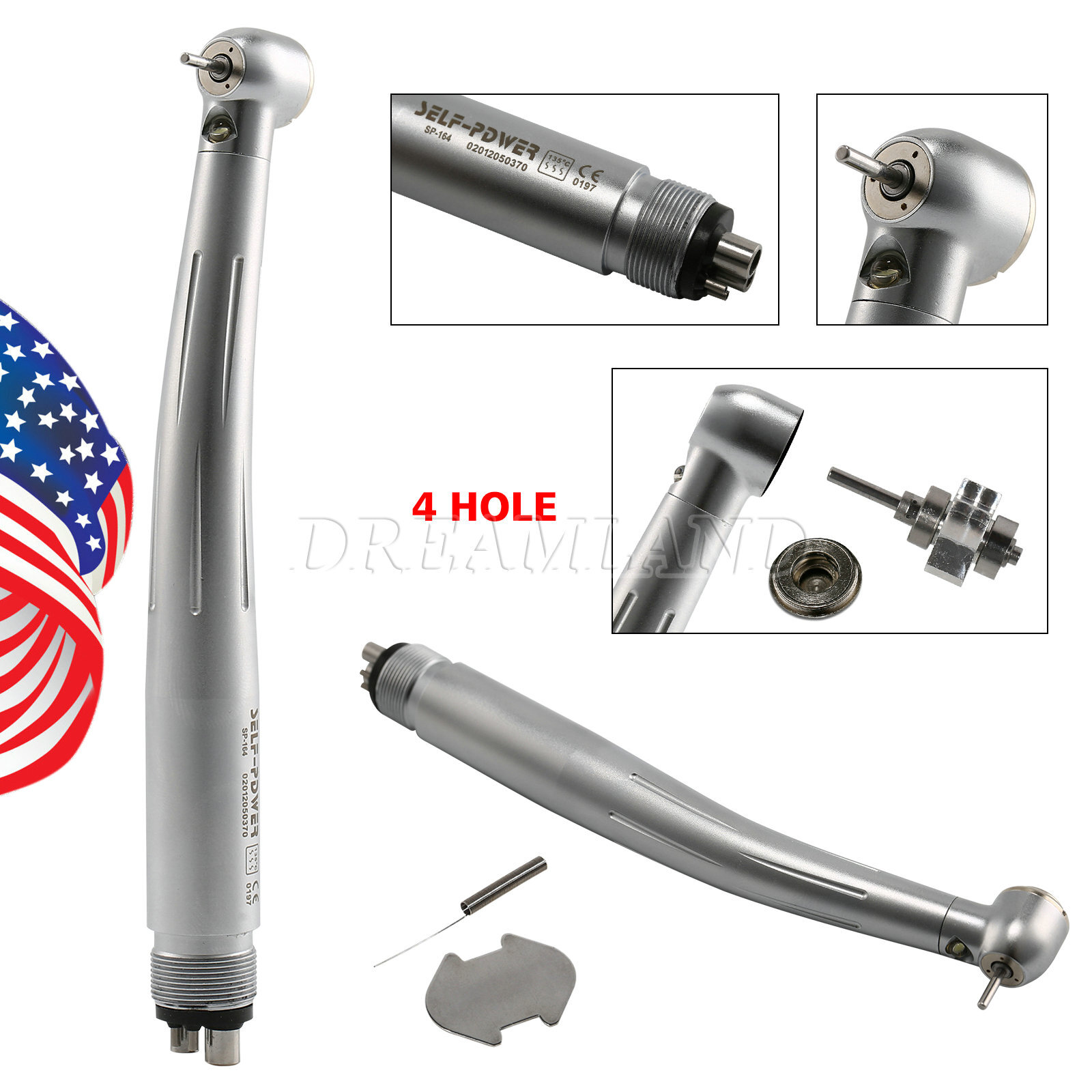 Dental Pana Max LED Self-Power E-generator Fiber Optic High Speed Handpiece USA