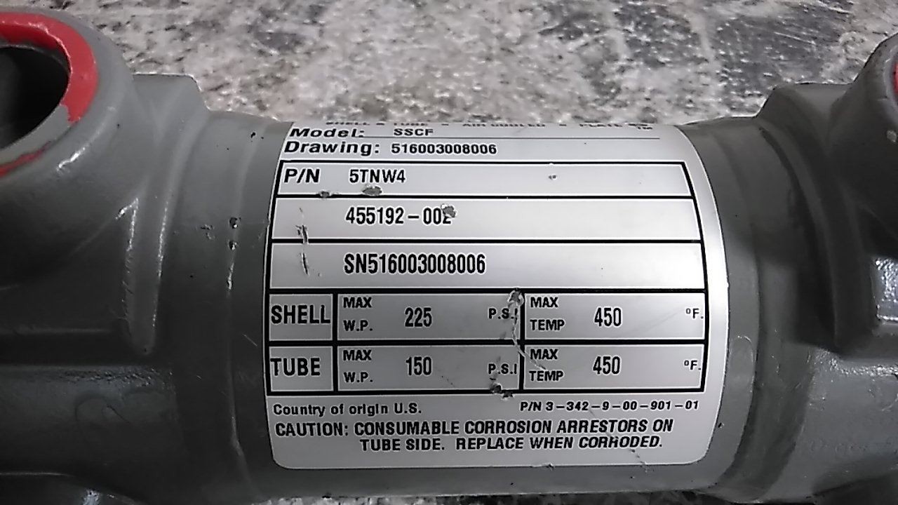 Standard Xchange SN516003008006 1 In NPT Shell 3/4 In NPT Tube Heat Exchanger