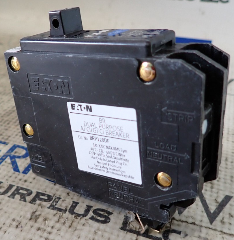 1 NEW Eaton BRP120DF Plug on BR 20 amp 1p 120v Dual Function AFCI GFCI Breaker