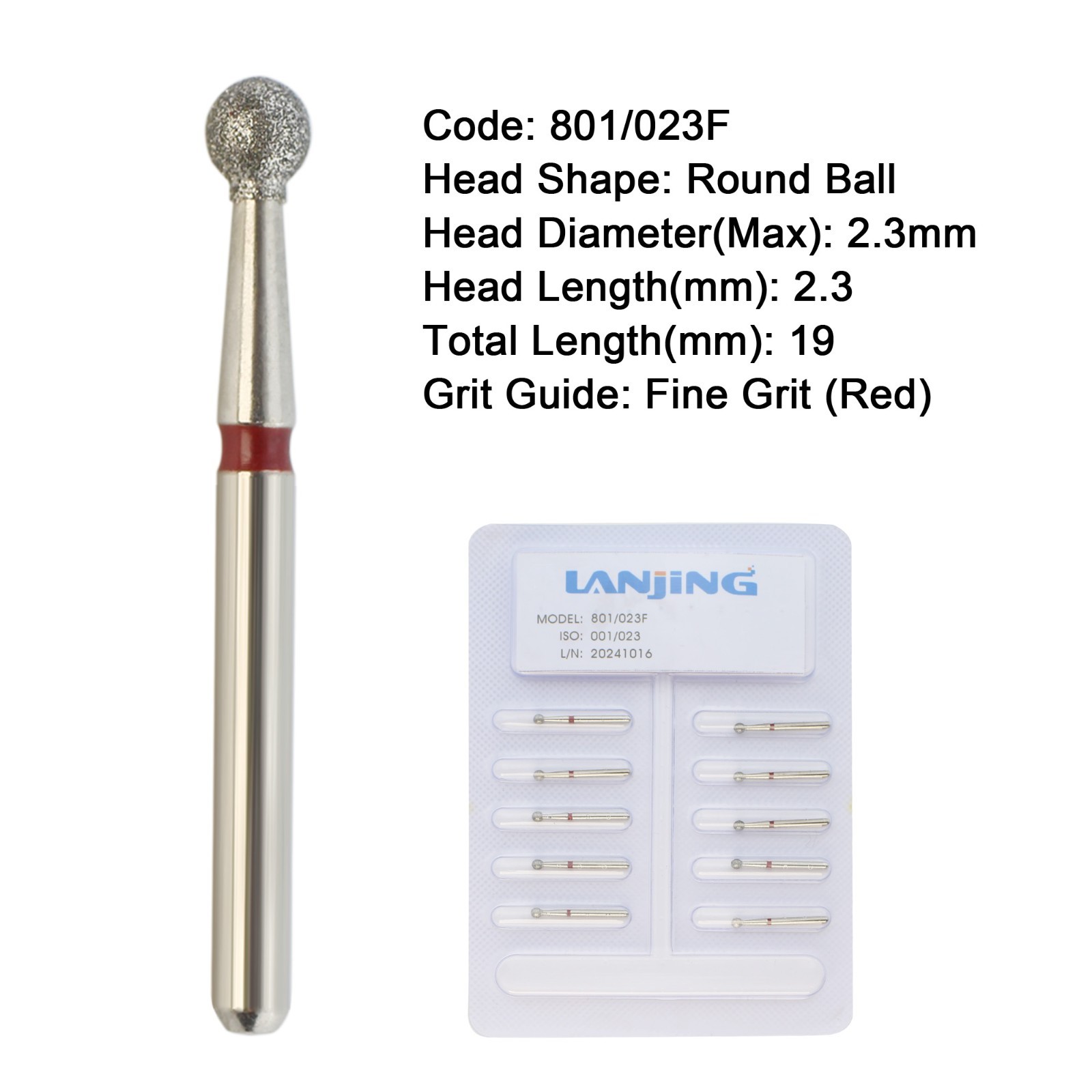 Dental Burs Diamond FG Round End Taper Football Surgical Long High Speed 856 850