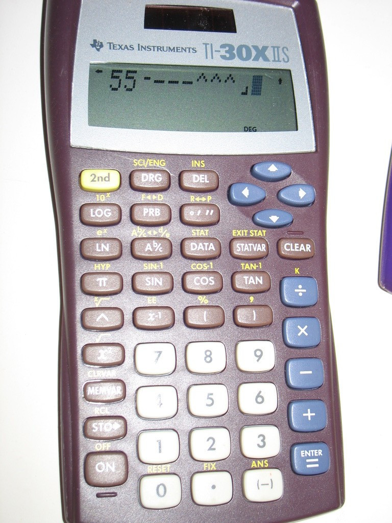 TI-30X IIS Scientific 2-Line Purple Calculator Solar Power TESTED